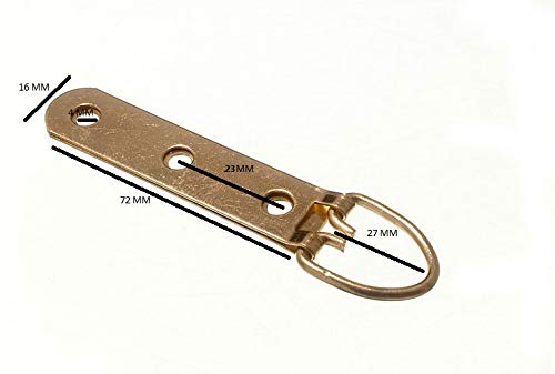 Merriway EB Ganci Per Quadri In Acciaio Con 3 Fori, Resistenti Fino A 45 Kg, Colore Oro, Confezione Da 10 Pezzi