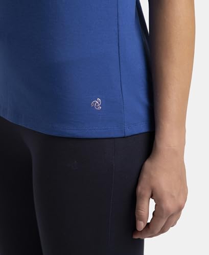 Image of Jockey AW89 Women Super Combed Cotton Rich Fabric Relaxed Fit V-Neck Half Sleeve T-Shirt