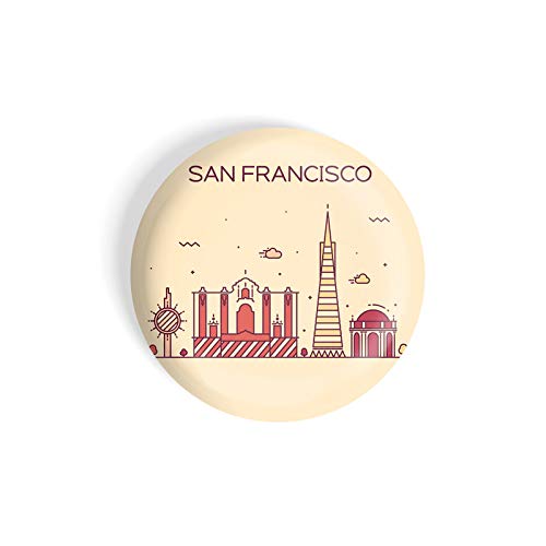 dhcrafts Fridge Magnet Brown Color San Francisco Glossy Finish Design Pack of 1