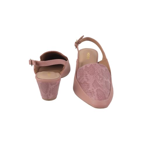 Image of Mochi Women Synthetic Leather Claasic Block Heel Backstrap Sandal