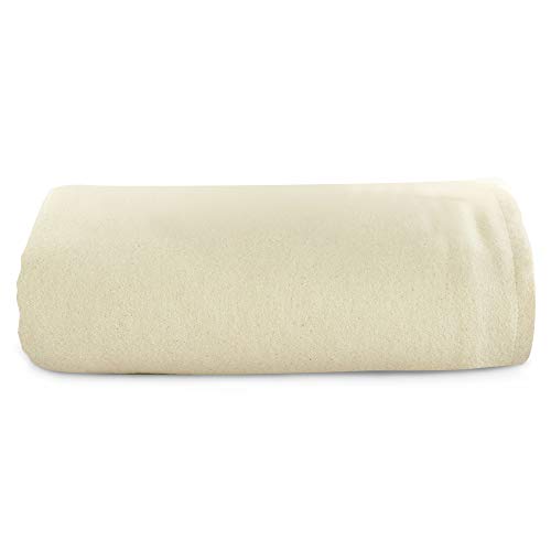 Whisper Organics, 100% Organic Flannel Bed Sheets - Pure Cotton Bedsheet King Size, Fitted Sheet Only - 170 Gram Ultra-Comfortable Bedsheets - GOTS Certified Bedding Sheets, 78 x 80 Inch, Natural