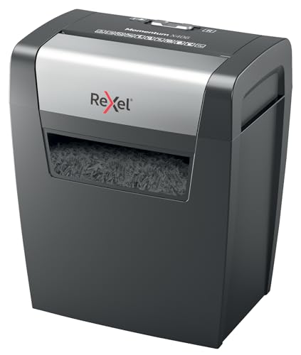 Rexel Paper Shredder Momentum X406 P4 4x30mm Cross Cut Blue with Grey accents High-security shred cross-cut