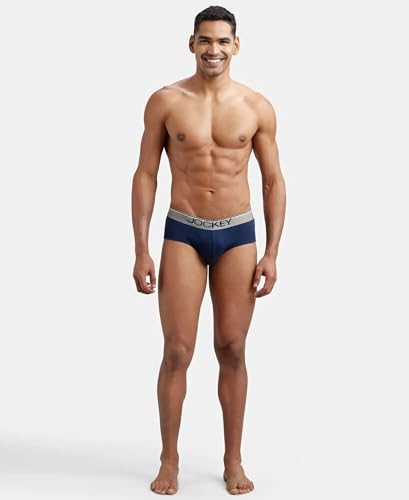 Image of Jockey 8037 Men Super Combed Cotton Solid Brief with Ultrasoft Waistband (Pack of 3)