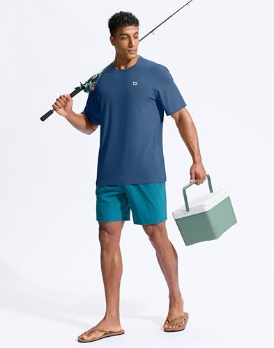 Image of G Gradual Men's Sun Protection Swim Shirt UPF 50+ Rash Guard Short Sleeve Quick Dry Water Hiking Workout Shirts for Men