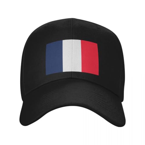 Casquette de baseball pour homme ajustable motif drapeau de France en maille polyester