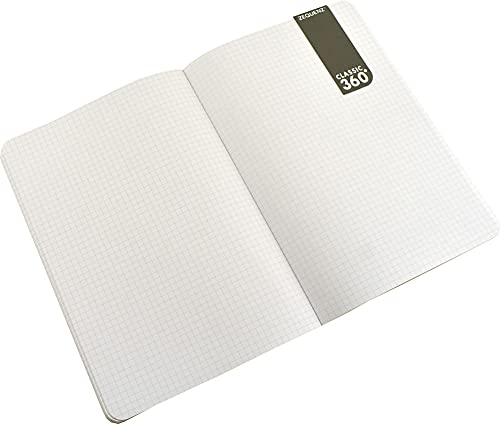Image of Zequenz A5 Size Black Notebook Journal | Squared Acid Free Paper | 400 Pages | 0GSM | 360 Degree Flexibility | 100% Handmade | PU and White paper | Classic Signature Series | Bookmark Included