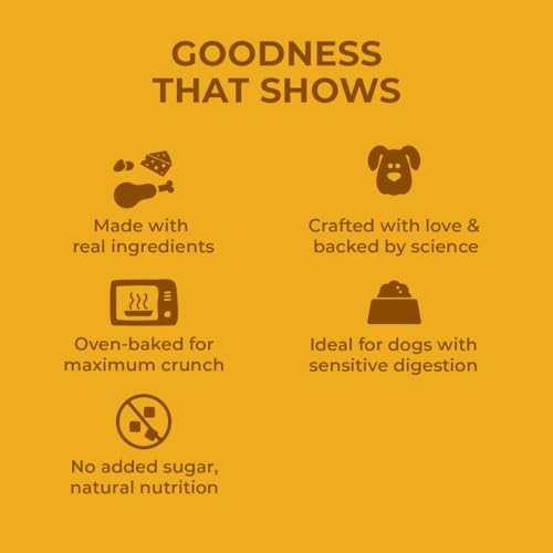 Image of Crunch-a-Licious Chicken & Cheese Dog Biscuits for Puppies & Adult Dogs | Gluten-Free Crunchy Dog Treats Made with Real Chicken Protein | Healthy Training & Reward Snacks | 800g