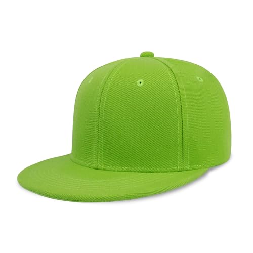 Image of CHOK.LIDS Flat Bill Visor Classic Snapback Hat Blank Adjustable Brim High Top End Trendy Color Style Plain Tone Baseball Cap