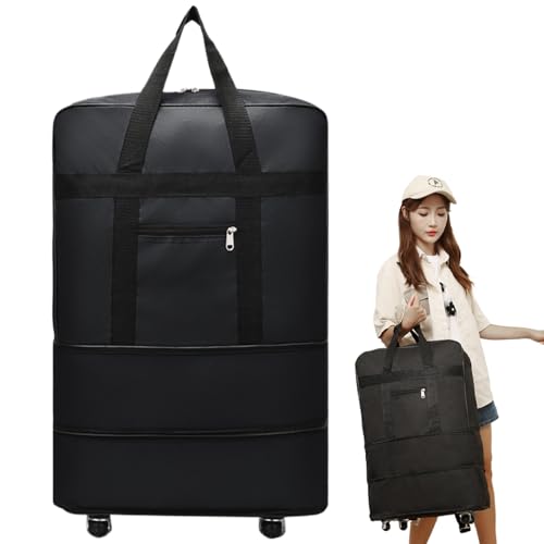 24 Inch Medium Duffle Bag with Wheels Foldable Duffle Bag for Travel with Handle Shoulder Strap Oxford Cloth Waterproof Rolling Duffle Bag s foldable duffle bag3