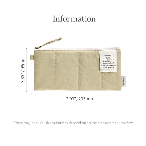 Image of Monolike Archive247 Cushion Pencil Case, 01. Beige - Pencil Pouch, Portable Pencil Bag, Pencil Case, Office Pouch case, Cushion, Soft, Vintage