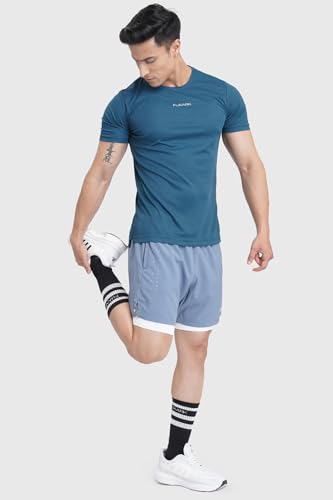 Image of FUAARK Men Moisture Wicking Solid Round Neck Tshirt