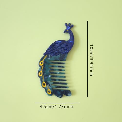 Peine de Acetato con Diseño de Pavo Real miniatura 2