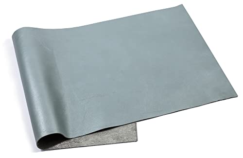 ABE Leather Fabric for Arts and Crafts -Metallic Sheen - Natural Cow Hide Leathers â€“ Premium Quality â€“ for Leather Goods, Upholstery, Book Covers, Wallets, Bags (Green Gray lia, 12 x 24)