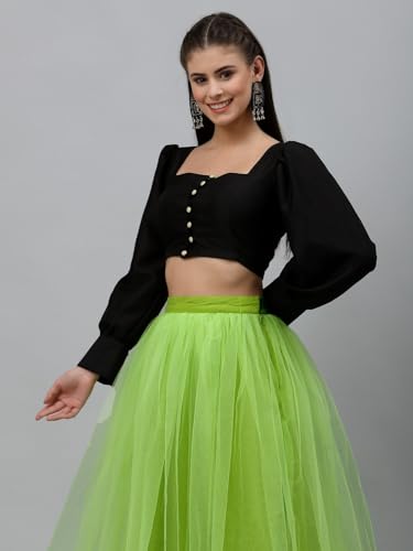 Image of studio rasa Chroma Button Down Shirt Style Blouse Crop Top for Women Girls Casual Party