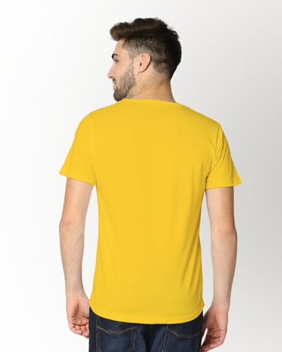 Image of LAZYCHUNKS Henley Neck Men's Cotton Half Plain Sleeves Slim Fit T-Shirt | Round Neck Men's Tshirt | Solid Colors | Summer Wear | - Multicolor