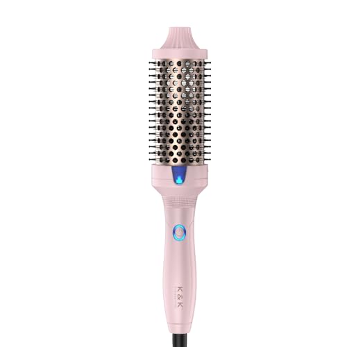 K&K Thermische borstel, keratine Protect verwarmd vat, hete haarborstel, ionisch glad, volume kam,...