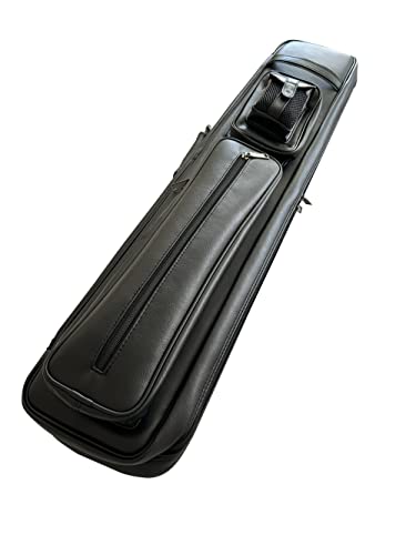 Gator Champion Instroke Cases with Soft Cue Leatherette Bag - 4x8 Pool Cue Case Hold 4 Butts 8 Shafts (Black D-0437)
