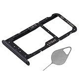Produit neuf et garanti OnlyTech - Tiroir/Support de la Carte Double sim et Carte mémoire Micro SD du Huawei Honor 9 Lite Noir + Outil d\'extraction