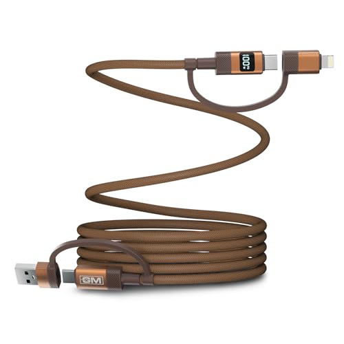 G+ Flash 4-in-1 100W Magnetic Charging Cable with LED Indicator, Self-winding, 4...