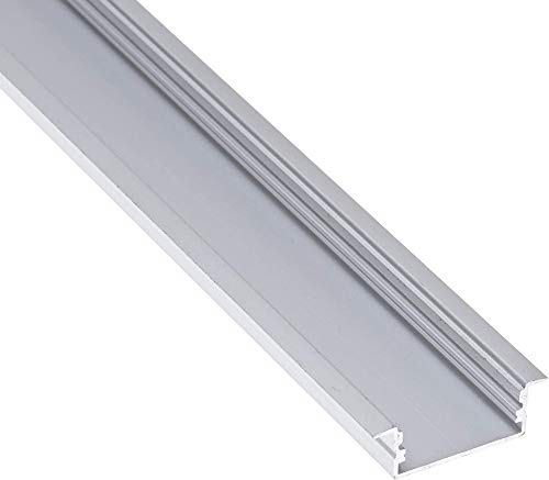 Jandei - Perfil Aluminio Tira led 2 Metros empotrar 23,3 * 9,7mm con Tapa