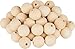 Produktbild VBS XXL Holzkugeln durchgebohrt 50er oder 25er-Pack Holzperlen DIY Bastelperlen rund Holzbälle unlackiert Ø 30 mm, 50 Stück