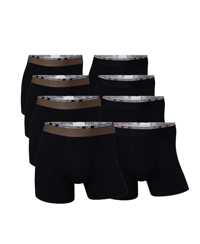 CR7 Men's 8-Pack Cotton Blend Trunks, Medium US 32-34 waist Black