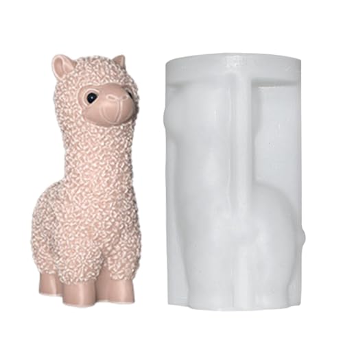 ycezw Moldes De Alpaca De Silicona - Molde De Silicona De Vela Perfumada De Estatua Animal Pequeñas Alpacas | Molde De Decoración De Pasteles En Forma De Lama, Para La Fabricación De Jabones En