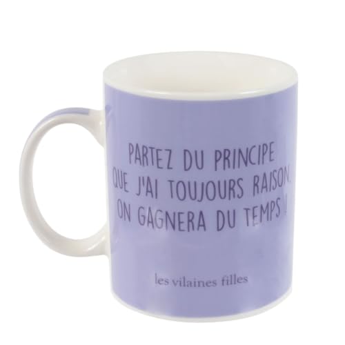 Les Vilaines Filles LA Chaise Longue - Mug Violet - Céramique New Bone China - Collection, Élégance et Bien-être - Ø 8 cm - 308 g - Lavable à la Main -...