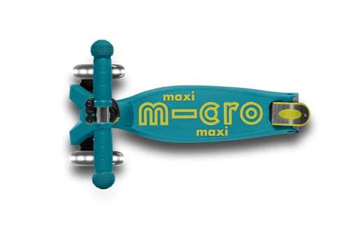 Micro Kickboard - Maxi Deluxe Foldable LED - Three Wheeled, Lean-to-Steer, Fold-to-Carry Swiss-Designed Micro Scooter for Kids with Motion-Activated Light-Up Wheels for Ages 5-12