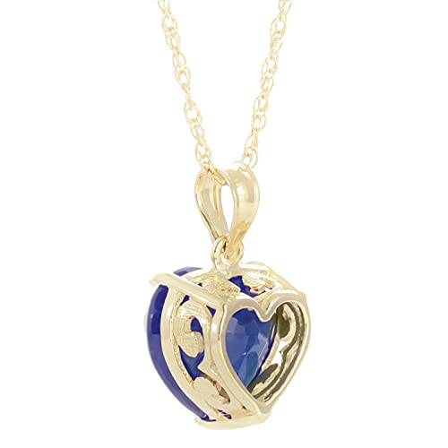 Galaxy Gold GG 4.3 Carat 14k Solid Gold Necklace with Natural Heart Shaped 10 mm Sapphire2