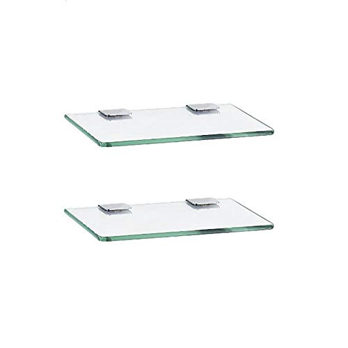 LJJL Baldas de baño Cuarto De Baño De Cristal, Estante De La Ducha, con Rectangular De Vidrio (7 Mm De Espesor) De Montaje En Pared Estante de Vidrio para baño (Color : 2-Layer, Size : 20cm/7.8'')