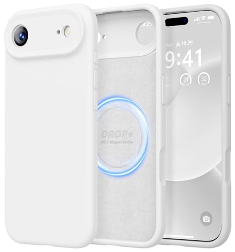 Image of LOVE 3000 Designed for iPhone Air Case, Premium Silicone [Compatible with Magsafe][Soft Anti-Scratch Microfiber Lining] Shockproof Protective Phone Case for Men Women 6.5 inch, White