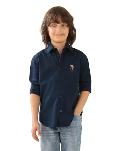 Image of USPA Kids Boys Twill Graphic Brand Printed Shirt