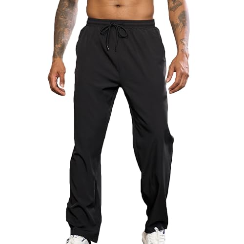 Pants for Men Summer Relaxed Fit Running Workout Trousers Mens Loose Jogging Pants Drawstring Casual Lightweight