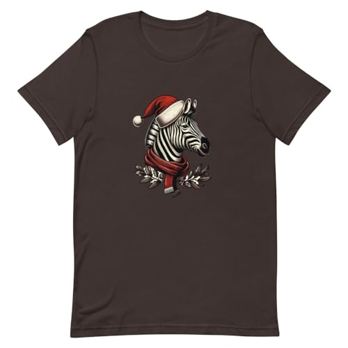 T-shirt zèbre de Noël marron Medium pour éviter le pull qui gratte
