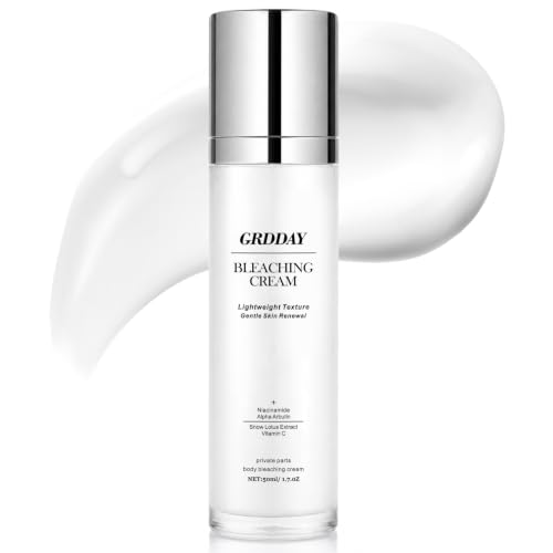 Skin Bleaching Cream, Skin Lightening for Body, Underarm, Inner Thigh, Knees, Bikini Area, Private Parts, Whitening Cream Dark Spot Remover for Intimate Areas, Niacinamide & Vitamin C, 1.7 FL OZ
