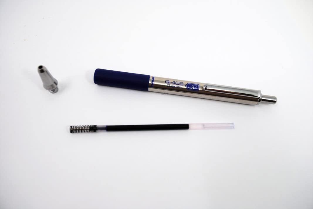 Zebra Pen STEEL G-402 Retractable Gel Pens - 0.5mm Fine Point - 3 Black + 1 Blue Ink Pens + 2 Refills - Smooth Writing - Stainless Steel Barrel - Refillable Pens for Office or School - 4 Pack (50072)