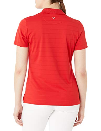 Callaway Women's Short Sleeve Opti-Dri Stretch Performance Golf Polo Shirt, Moisture-Wicking, Textured (Available in Plus), Salsa, Large - image 2