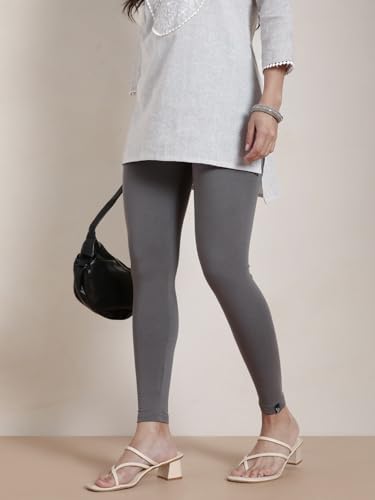 Image of TWIN BIRDS Super Stretchable Cotton Elasthane Fabric Ankle Length Leggings for Women