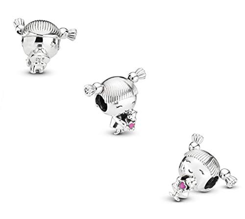 Cute Daughter Charm fits Pandora Charms Bracelets Sister Family Granddaughter Sterling Silver Bead3