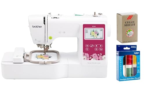 Image of Brother PE545 Embroidery Machine, Wireless LAN Connected, 135 Built-in Designs, 4 inch x 4 inch Hoop Area, Premium Embroidery Thread 6 Spools, 75 /11 Size Embroidery Needles 100 Count