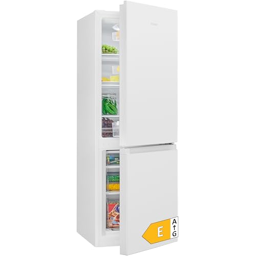 Nevera y congelador de 175L en blanco KG320-2-blanco, Capacidad neta: 175 litros, Control de temperatura continuo, Bisagras de puerta a la derecha, intercambiables, Patas ajustables
