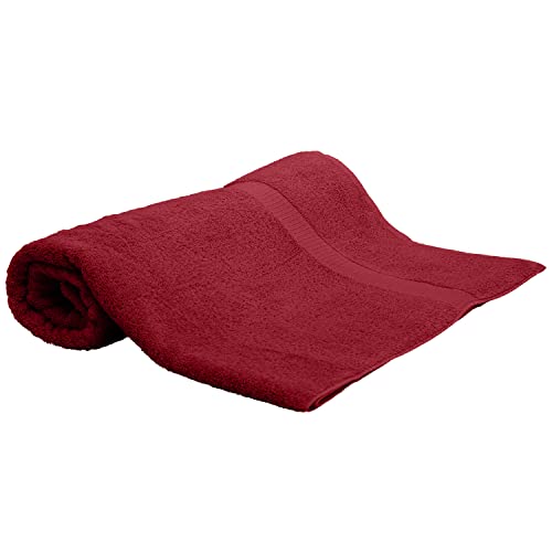 Image of Luxury Hotel & Spa Quality, Quick Dry 100% Turkish Cotton 700 GSM, Eco Friendly Towel, for Bathroom Oversize Dobby Border Bath Towels 35 X 70 (Bath Sheet Single Towel Set of 1, Cranberry)