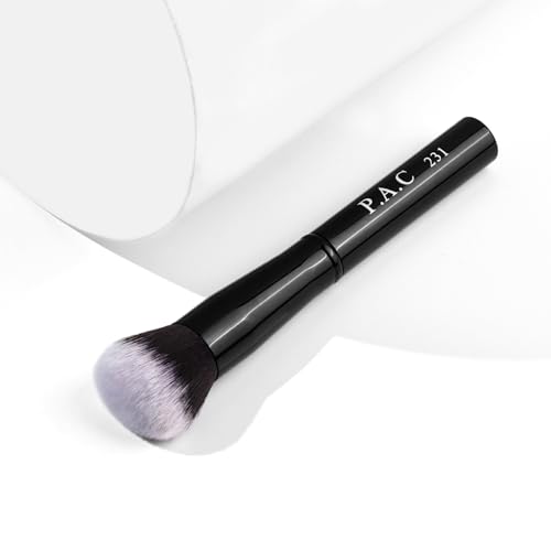 Image of PAC Foundation Blending Brush 231 | Synthetic Bristle Makeup brush | Face Brush for Cream, Liquid And Powder Formulation | Medium Coverage Application | Black - 1 Brush
