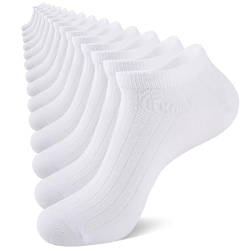 Mens Ankle Low Cut Cotton Socks, 7 Pairs Thin Athletic Short Casual Socks Size 10-13