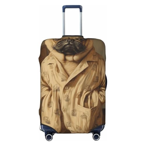 Classical Pug Cozy Pajama Set Elastic Travel Luggage Covers Dustproof Scratch-Resistant Suitcase Protector Fit 22-24 Inch