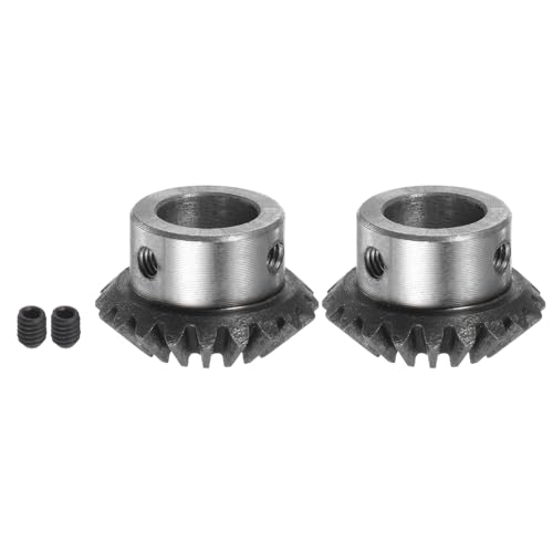 Image of HARFINGTON 2pcs Bevel Gear 1M 20 Teeth 15mm Shaft Hole 1:1 Tapered Bevel Pinion Gear 45# Steel 1.5 Module 90 Degree Steering Gear, for Hardware Mechanical Rotation