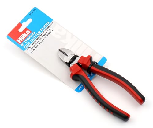 Hilka 26100106 6 Soft Grip Side Cutting Pliers,Red/Black