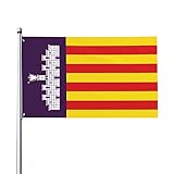 Bandera de Mallorca Bandera 3x5 Pies Patio Jardín Césped Bienvenida Decoración Banner Interior Fiesta en casa Banderas
