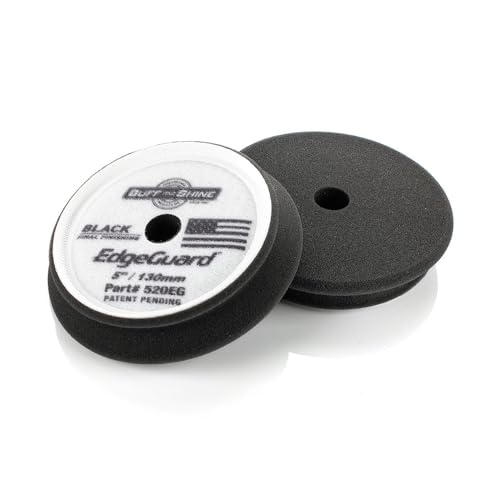 Image of Buff and Shine - EdgeGuard Foam Buffing Pads - Black - 5 inch Finishing Pad - Pack of 2